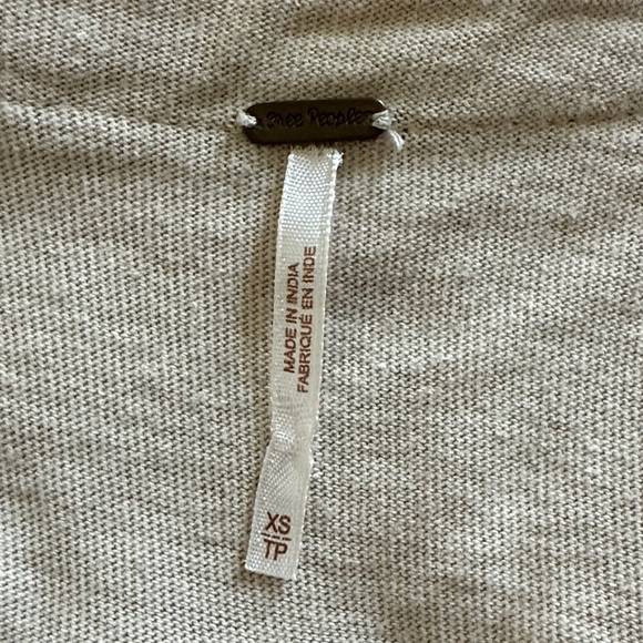 Free People Embroidered Beige Sleeveless Top Size XS - Picture 6 of 9